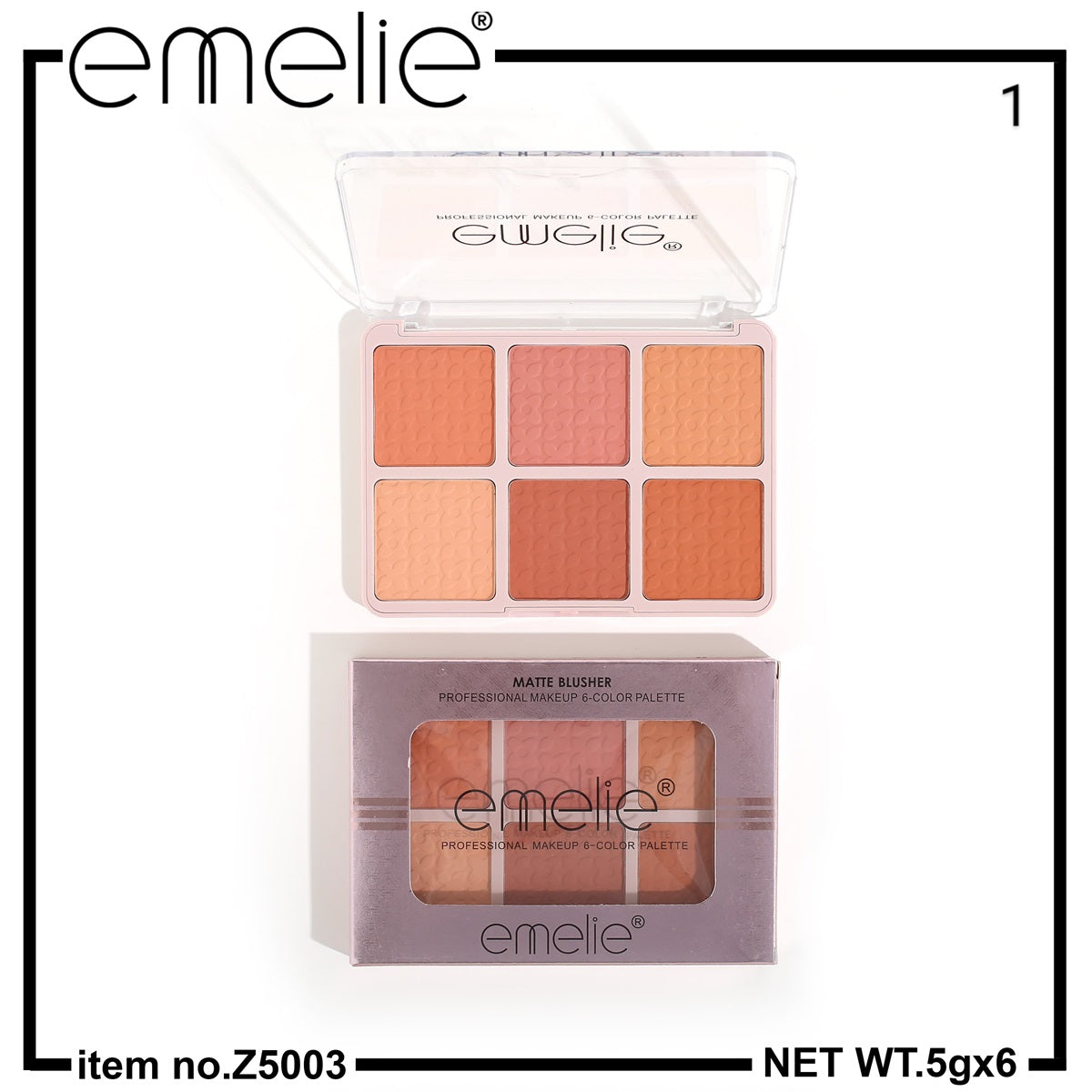 Emelie Matte Blusher 6 Color Pallete