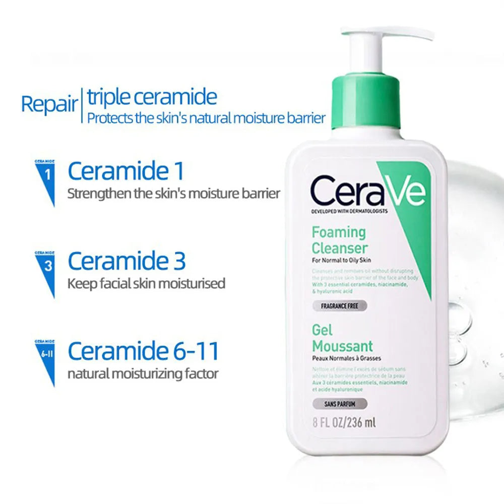 CeraVe Foaming Cleanser - Foaming Gel Cleanser for Normal to Oily Skin