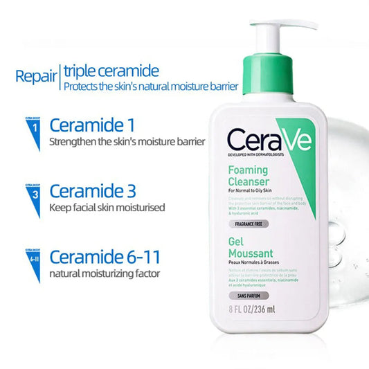 CeraVe Foaming Cleanser - Foaming Gel Cleanser for Normal to Oily Skin
