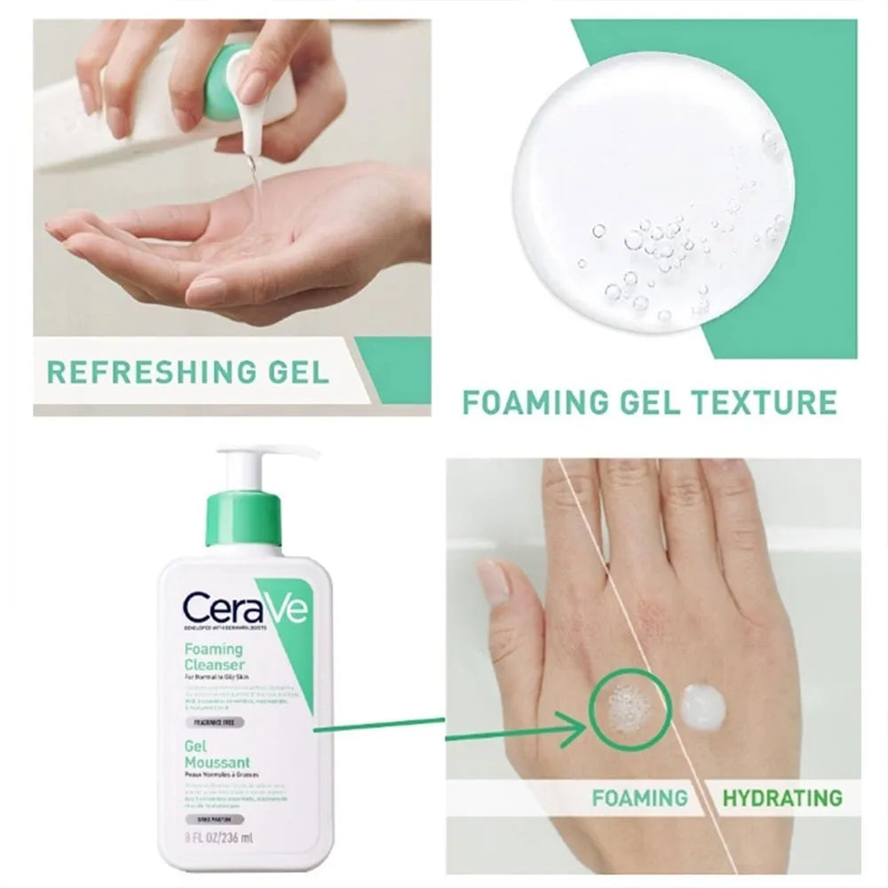 CeraVe Foaming Cleanser - Foaming Gel Cleanser for Normal to Oily Skin