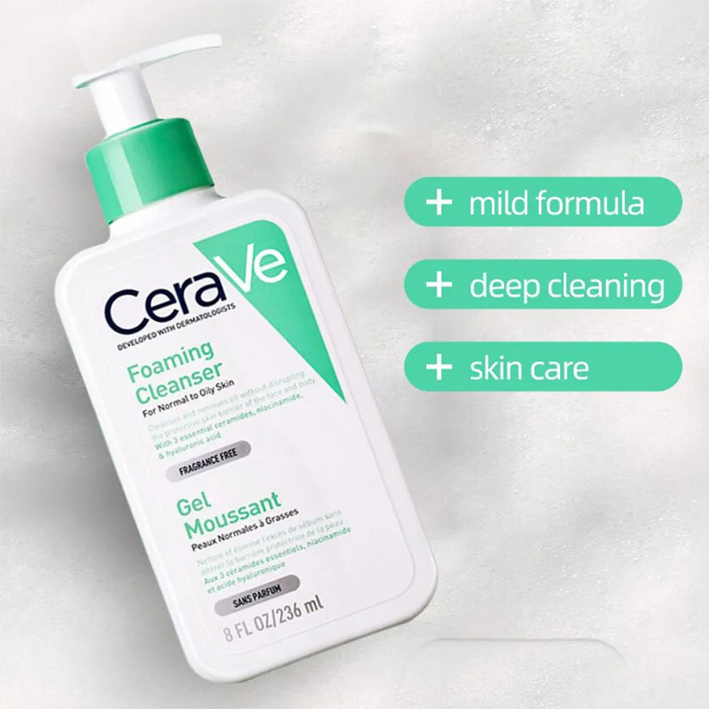 CeraVe Foaming Cleanser - Foaming Gel Cleanser for Normal to Oily Skin