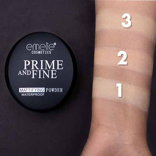 Emelie Prime & Fine Compact Powder - Matte Finish, All Day Shine Control