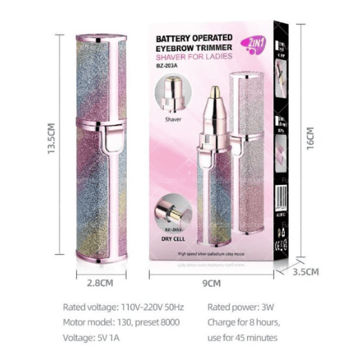 2-in-1 Electric Eyebrow Trimmer & Facial Hair Shaver