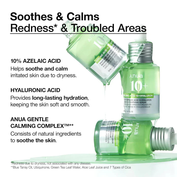 Anua Azelaic Acid 10 Hyaluron Redness Soothing Serum – 30ml | korea