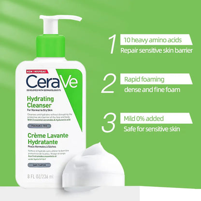 CeraVe Hydrating Facial Cleanser - Gentle, Non-Stripping Formula for Normal to Dry Skin
