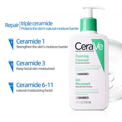 CeraVe Foaming Cleanser - Foaming Gel Cleanser for Normal to Oily Skin