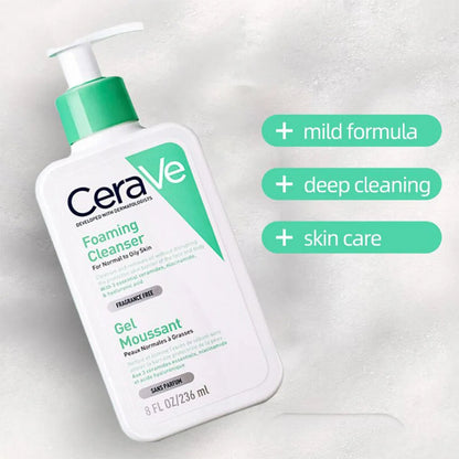 CeraVe Foaming Cleanser - Foaming Gel Cleanser for Normal to Oily Skin
