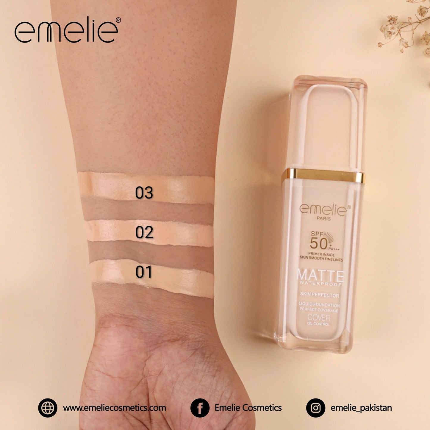 Emelie spf50 Foundation with primer