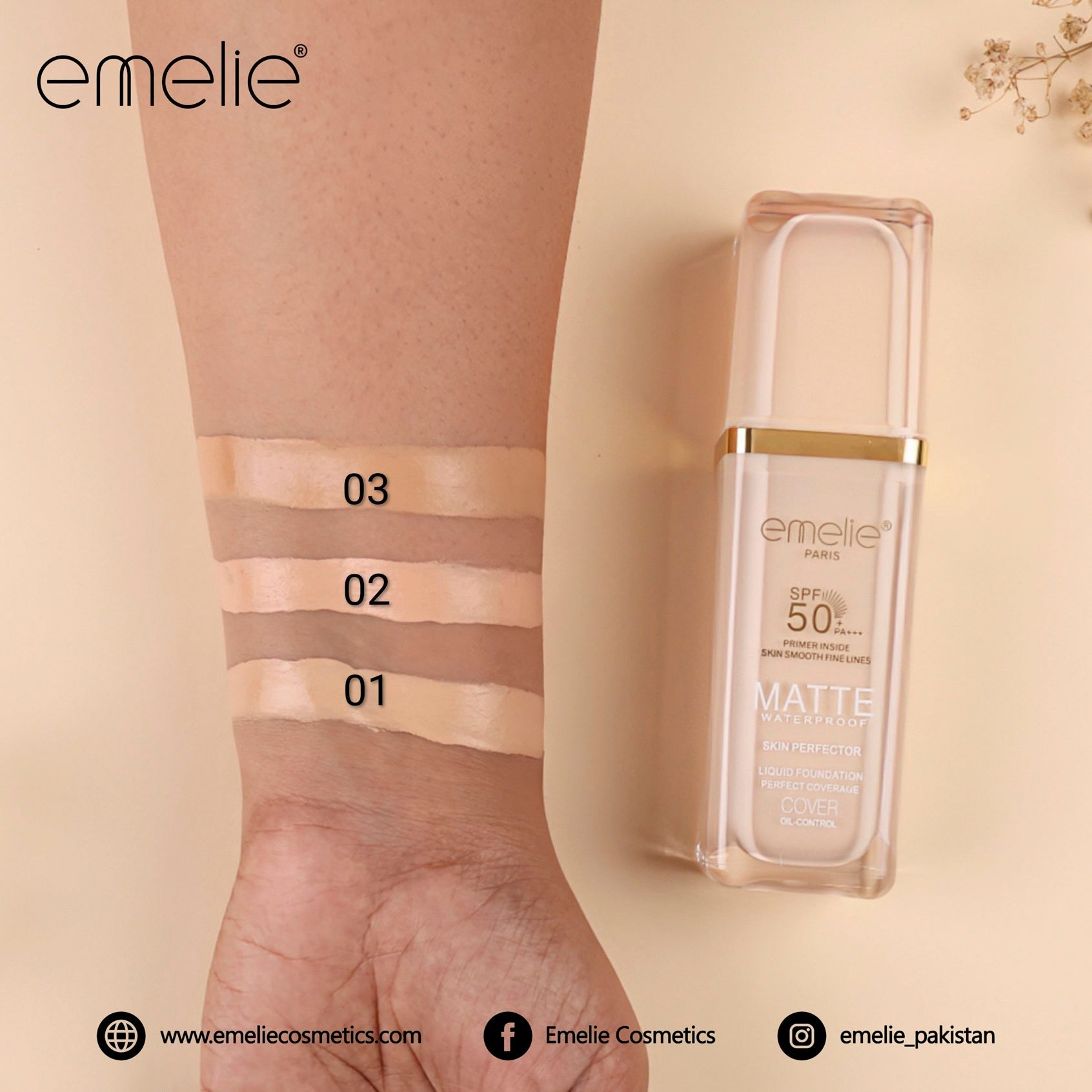 Emelie spf50 Foundation with primer