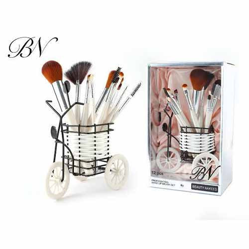 BN Beauty Naked Cycle 12-Piece Makeup Brush Set – Bicycle Style, Complete Face & Eye Brush Set