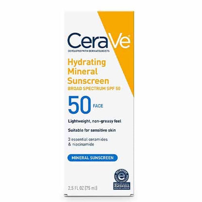 CeraVe Hydrating Mineral Sunscreen Face SPF 50 - 75 ml