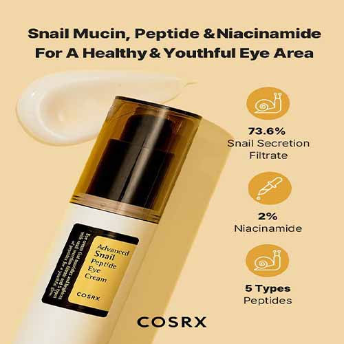 COSRX Advanced Snail Peptide Eye Cream 25ml - Dark Circle Eraser & Eye Brightener