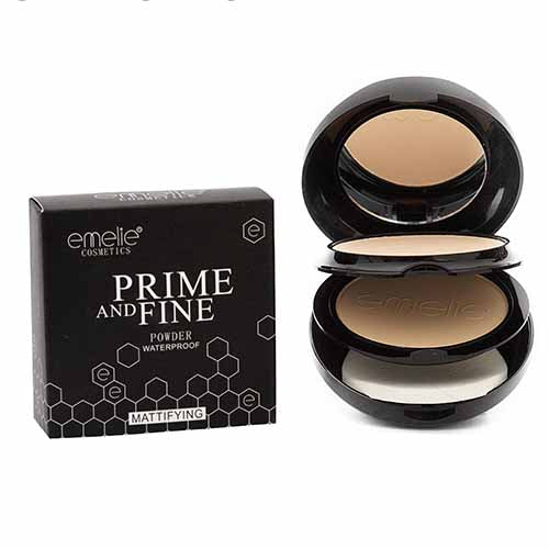 Emelie Prime & Fine Compact Powder - Matte Finish, All Day Shine Control