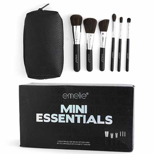 Emelie Ultimate Essentials Brush Set with Bag (6pcs)