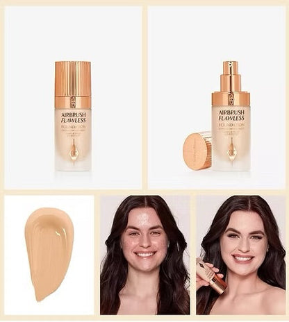 Charlotte Tilbury Airbrush Flawless Foundation – Full Coverage, Long-Lasting - Shade (1-Neutral)