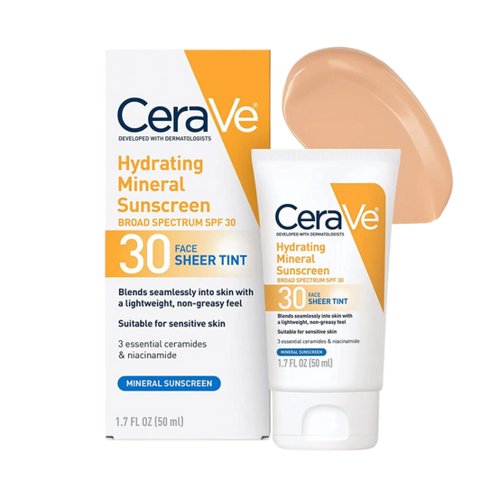 CeraVe Hydrating Mineral Sunscreen SPF 30 Face Sheer Tint 50ml