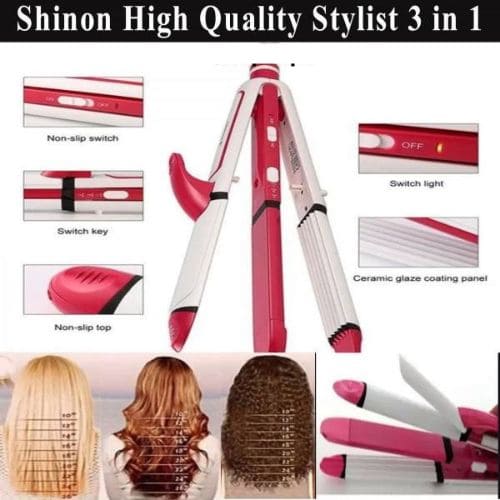 Shinon 3-in-1 Hair Straightener & Curler – Ceramic Hair Styler