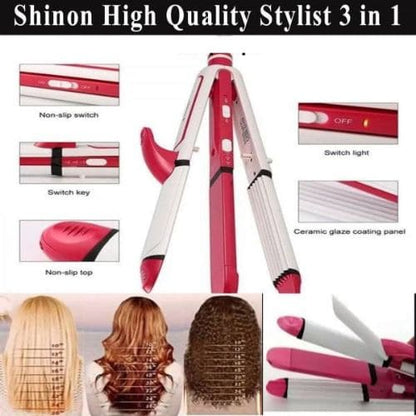 Shinon 3-in-1 Hair Straightener & Curler – Ceramic Hair Styler